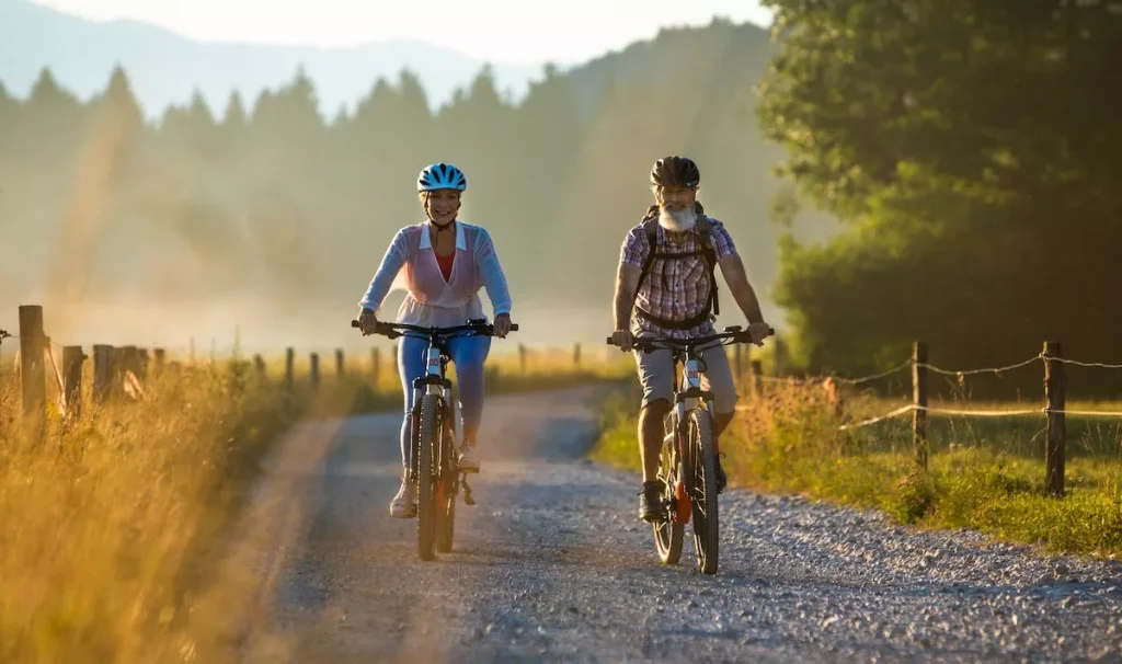 Radfahren in den ländlichen Gebieten von Bled